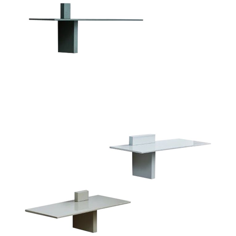 Set of 3, Piazzetta Shelves, Light, Cement and Pebble Grey by Atelier Ferraro For Sale