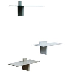 Juego de 3 estanterías Piazzetta, Light, cemento y gris guijarro by Atelier Ferraro