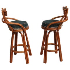 Midcentury Paul Frankl Style Stools with Swivel