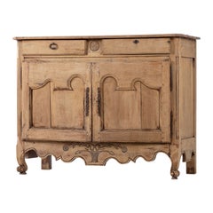 Antique 19th Century French Provencal Bleached Oak Buffet Cabinet