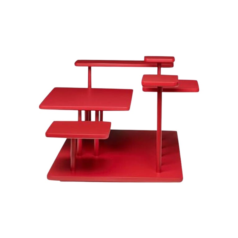 Isole, table basse rouge rubis d'Atelier Ferraro