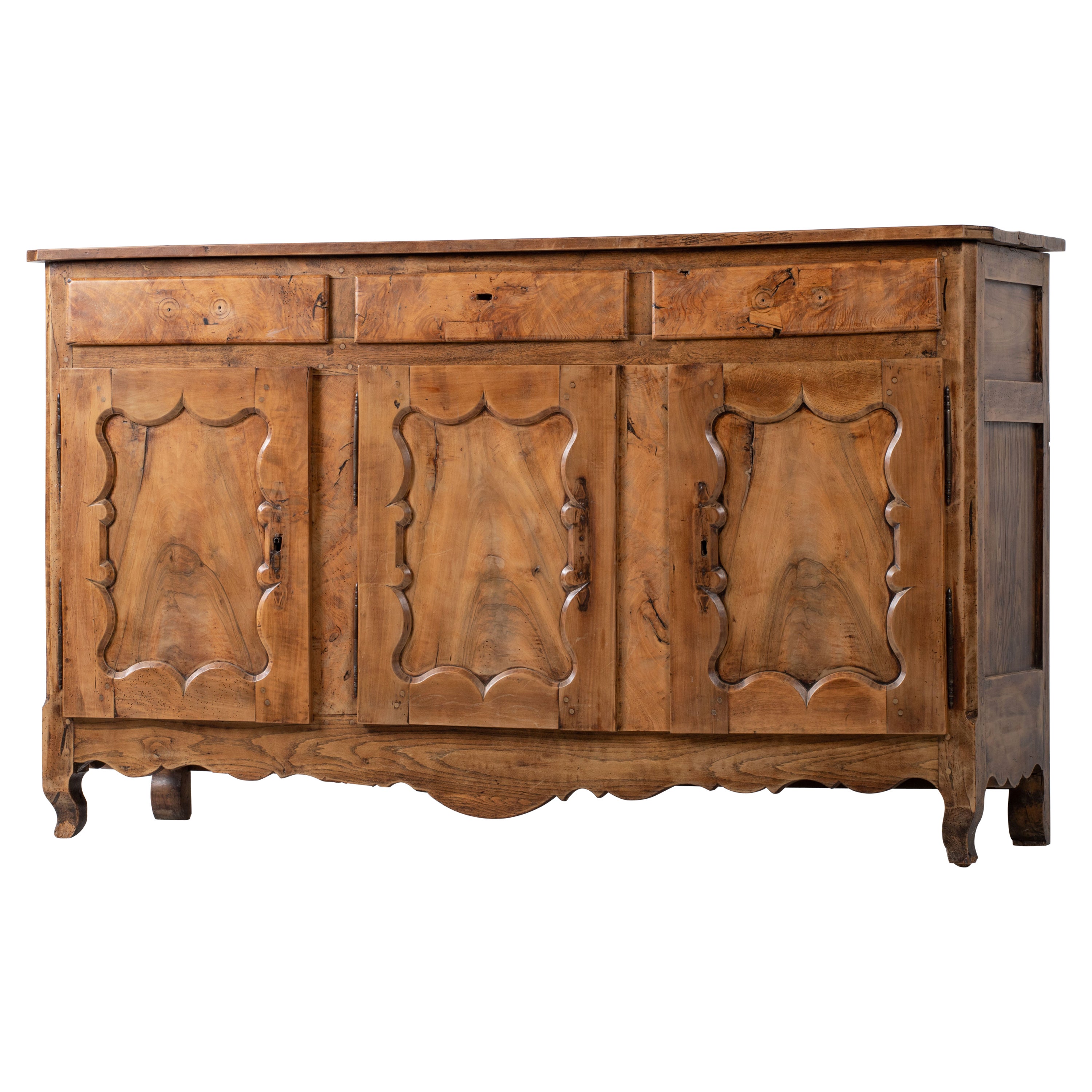 19th Century French Provencal Walnut Buffet Cabinet