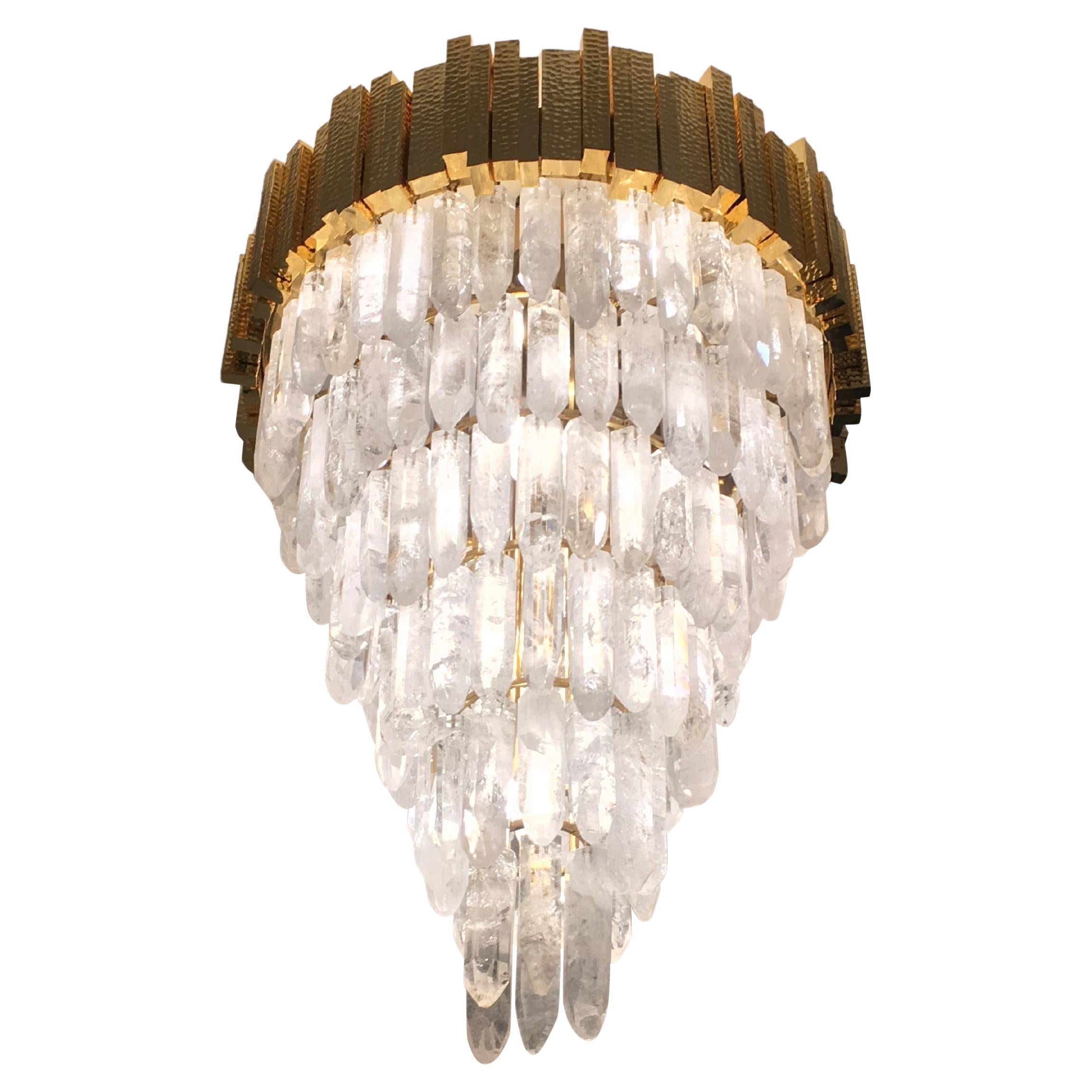 Rock Crystal Chandelier by ARTISS For Sale