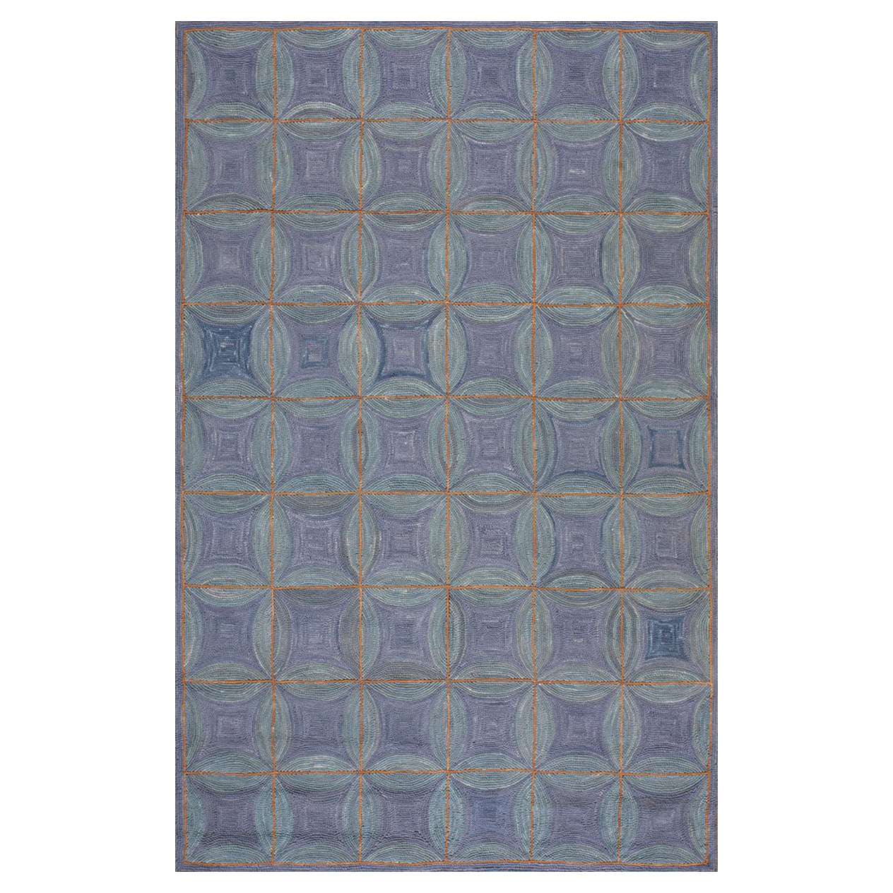 Contemporary Cotton Hooked Rug (6' x 9' - 182x 274) For Sale