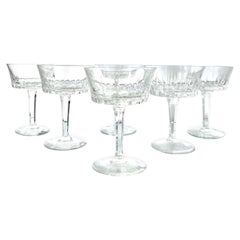 Set of Six Vintage Crystal Champagne Coupes by Gorham, c. 1970's