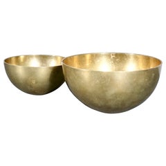 Pair of patinaed brass bowls manufactured Denmark 1960’s 