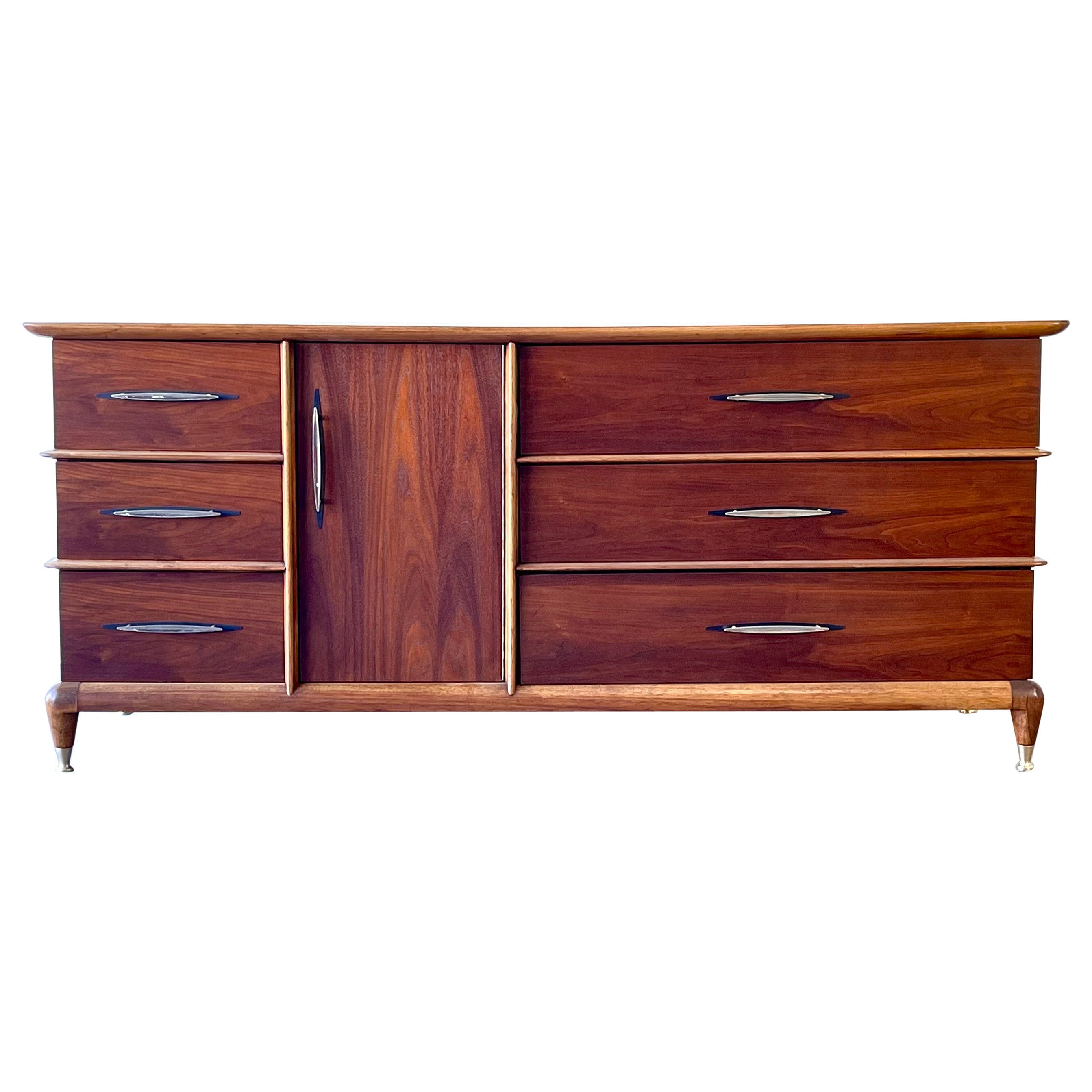 Mid-Century Modern Dresser Credenza Kent Coffey Elegant 9 Drawer