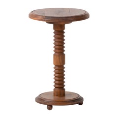 Table d'appoint ou piédestal en bois français vintage