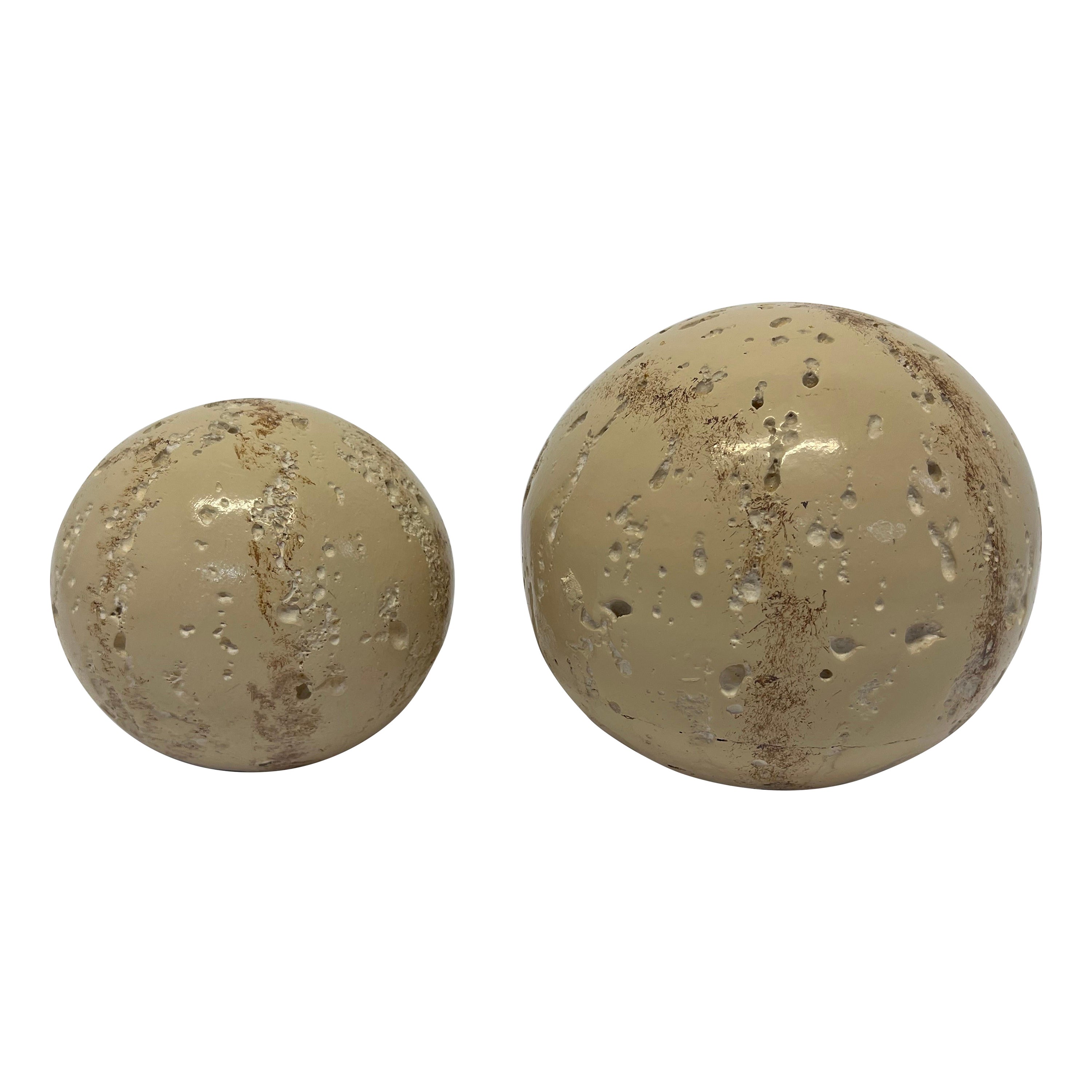 Cast Stone Sphere Sculptures by Jaru - a pair For Sale