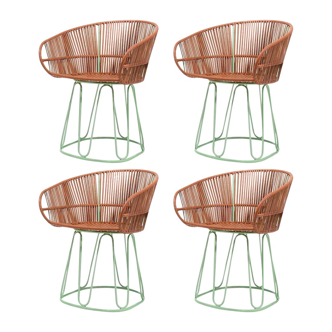Set of 4 Circo Dining Chair Leather by Sebastian Herkner