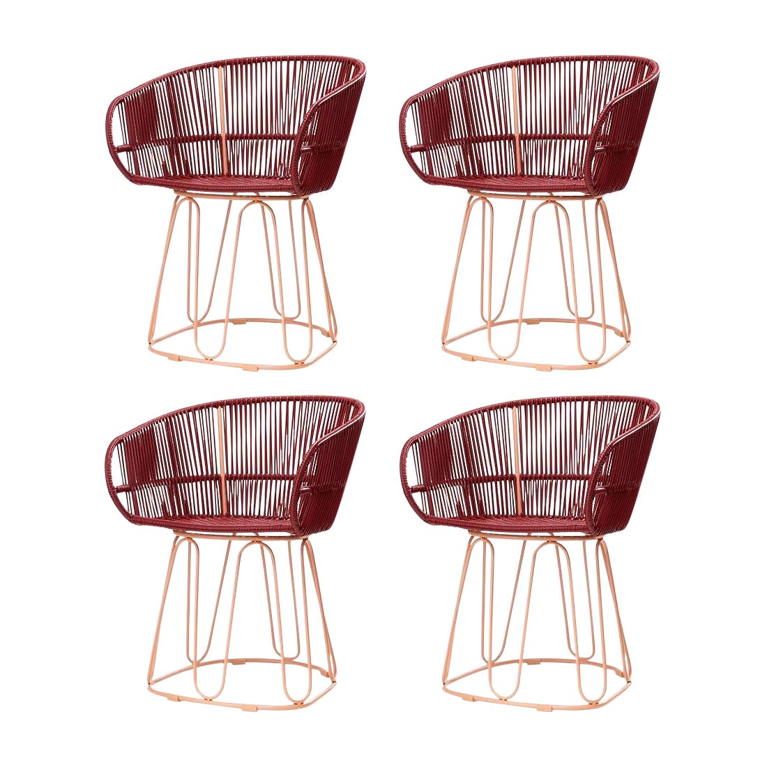 Set of 4 Purple Circo Dining Chair by Sebastian Herkner For Sale