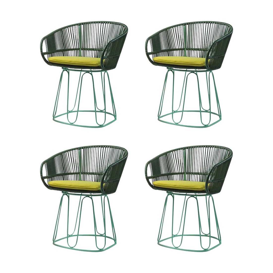 Set of 4 Olive Circo Dining Chair by Sebastian Herkner