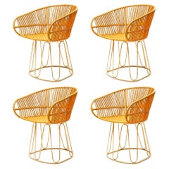 Set of 4 Honey Circo Dining Chair by Sebastian Herkner