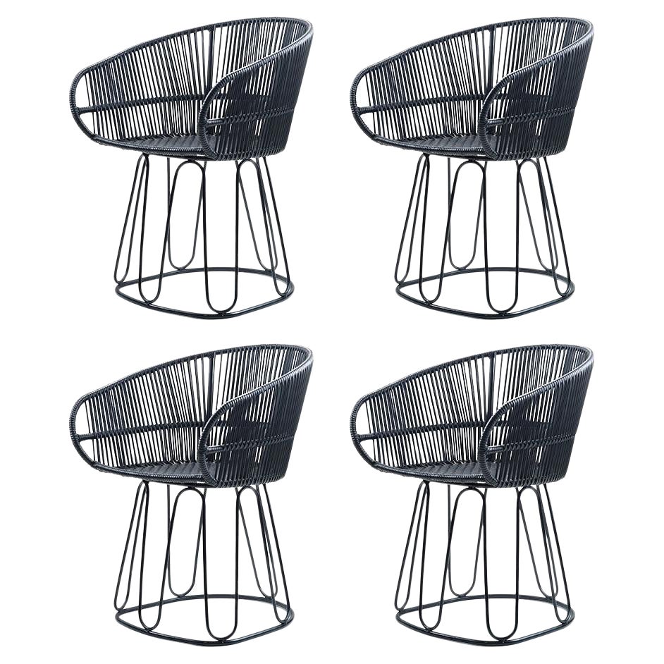 Set of 4 Black Circo Dining Chair by Sebastian Herkner For Sale