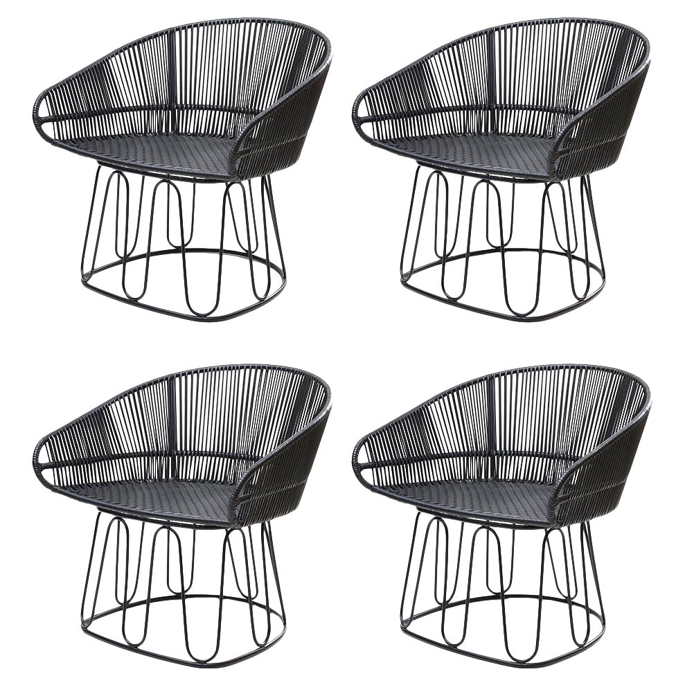 Set of 4 Circo Lounge Chair Leather by Sebastian Herkner For Sale
