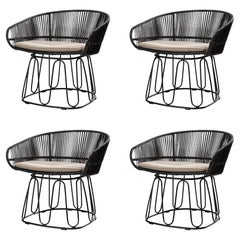 Set of 4 Black Circo Lounge Chair by Sebastian Herkner