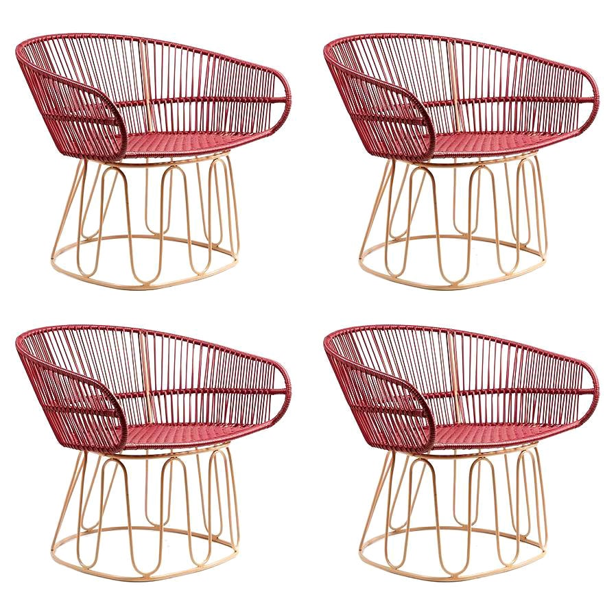 Set of 4 Purple Circo Lounge Chair by Sebastian Herkner For Sale