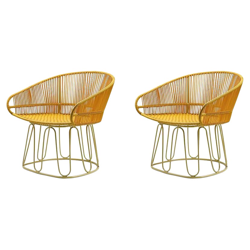 Set of 2 Honey Circo Lounge Chair by Sebastian Herkner