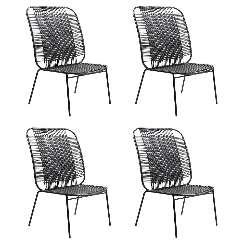 Set of 4 Black Cielo Lounge High Chair by Sebastian Herkner For Sale