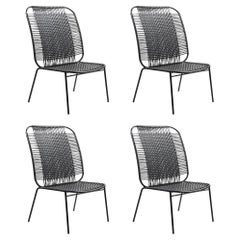 Set of 4 Black Cielo Lounge High Chair by Sebastian Herkner