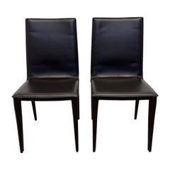 Bottega Leather Dining Chairs by Fauciglietti and Bianchi for DWR, Pair