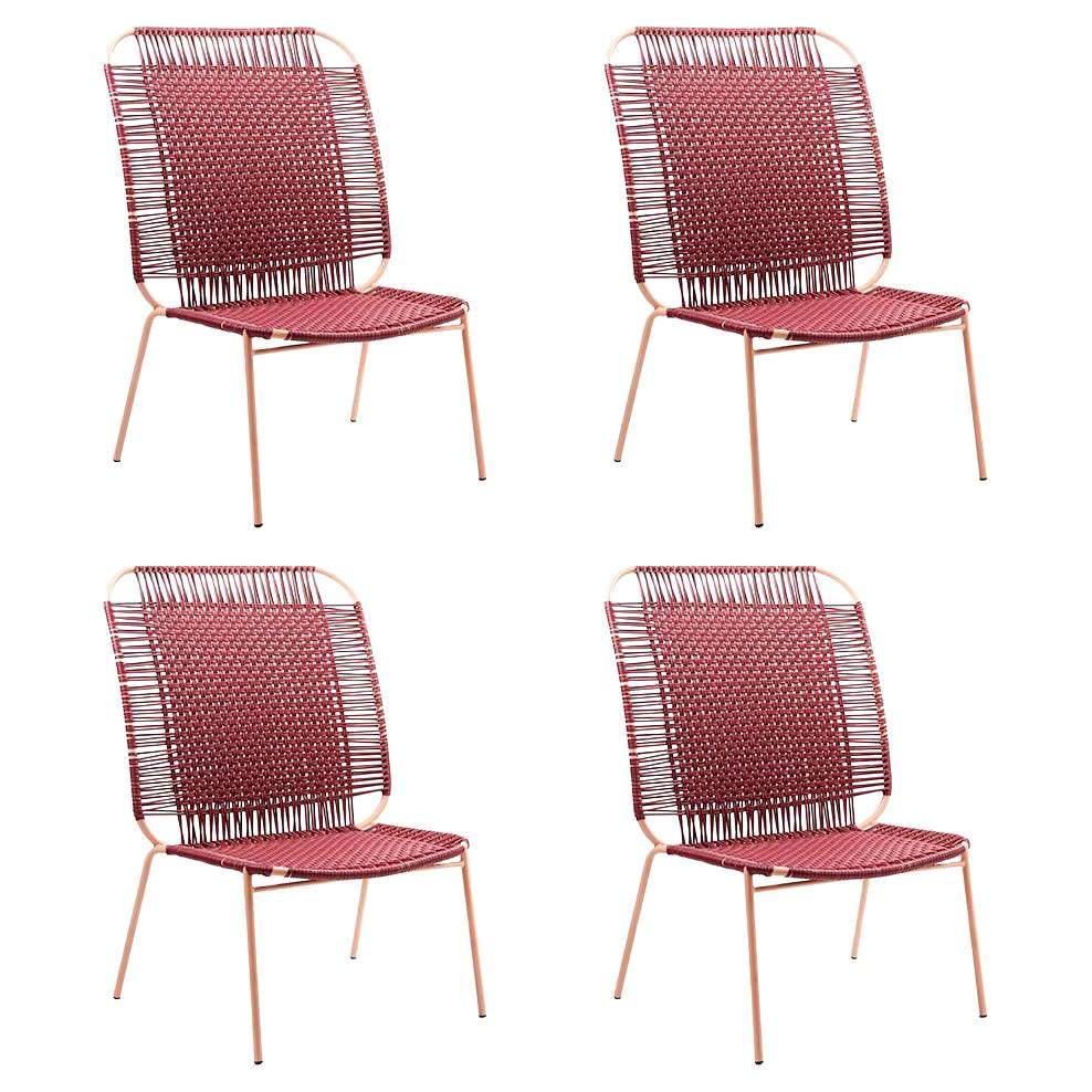 Set of 4 Purple Cielo Lounge High Chair by Sebastian Herkner