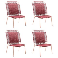 Ensemble de 4 chaises longues violettes Cielo de Sebastian Herkner