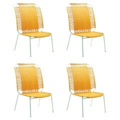 Set of 4 Honey Cielo Lounge High Chair by Sebastian Herkner
