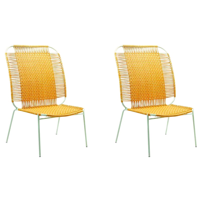Set of 2 Honey Cielo Lounge High Chair by Sebastian Herkner For Sale
