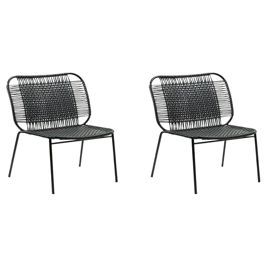 Set of 2 Black Cielo Lounge Low Chair by Sebastian Herkner