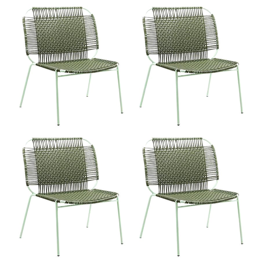 Set of 4 Olive Cielo Lounge Low Chair by Sebastian Herkner For Sale