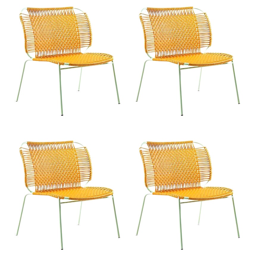 Set of 4 Honey Cielo Lounge Low Chair by Sebastian Herkner For Sale