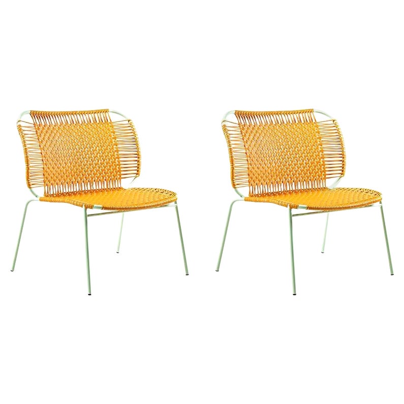 Set of 2 Honey Cielo Lounge Low Chair by Sebastian Herkner For Sale