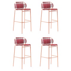 Set of 4 Purple Cielo Bar Stool by Sebastian Herkner