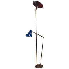 Vintage Guiseppe Ostuni Floor Lamp with 2 Shades for O-Luce, Italy