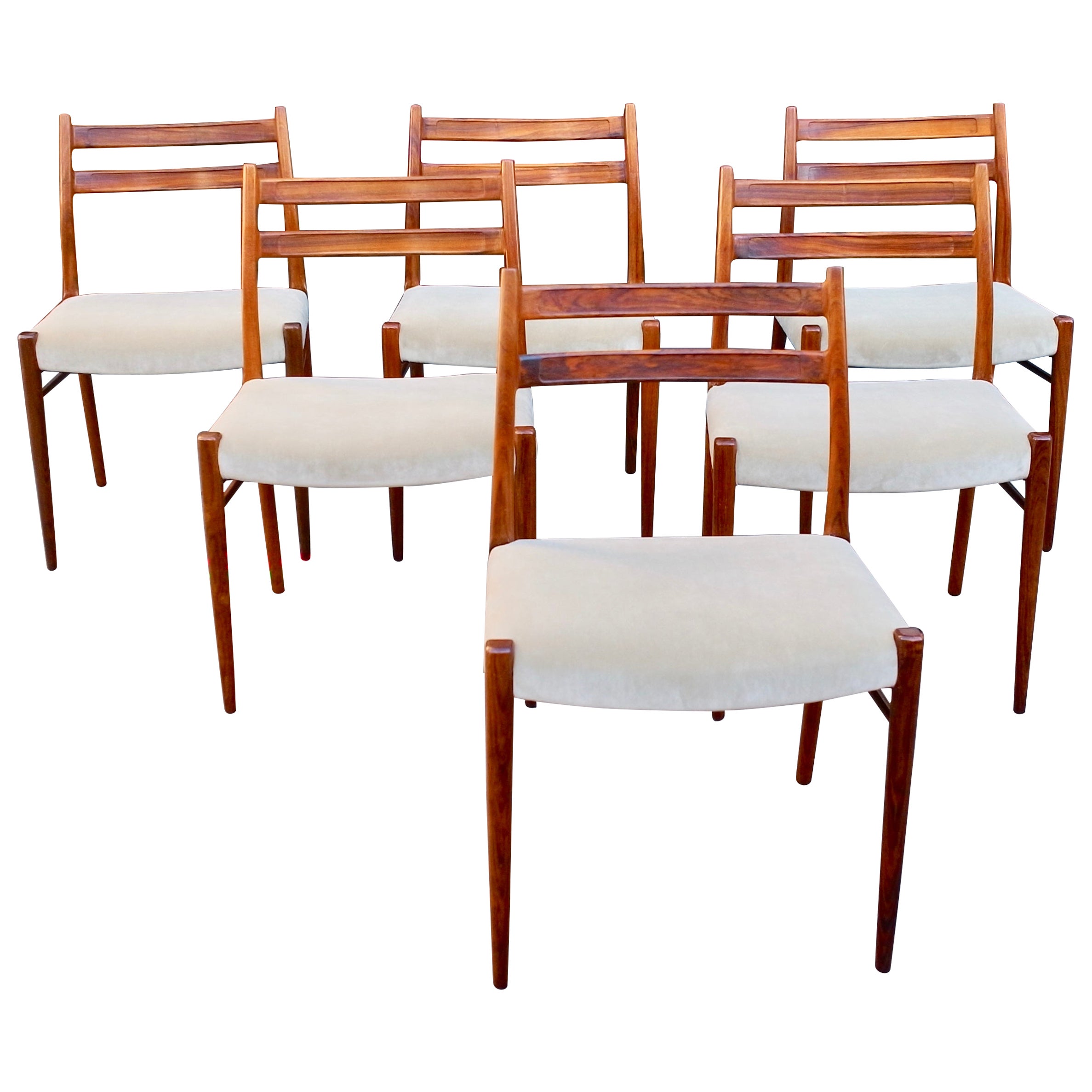 6x Arne Iversen Wahl Danish Rosewood 1960s Model GS 710 Dining Chairs For Sale