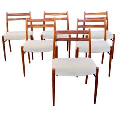 Vintage 6x Arne Iversen Wahl Danish Rosewood 1960s Model GS 710 Dining Chairs