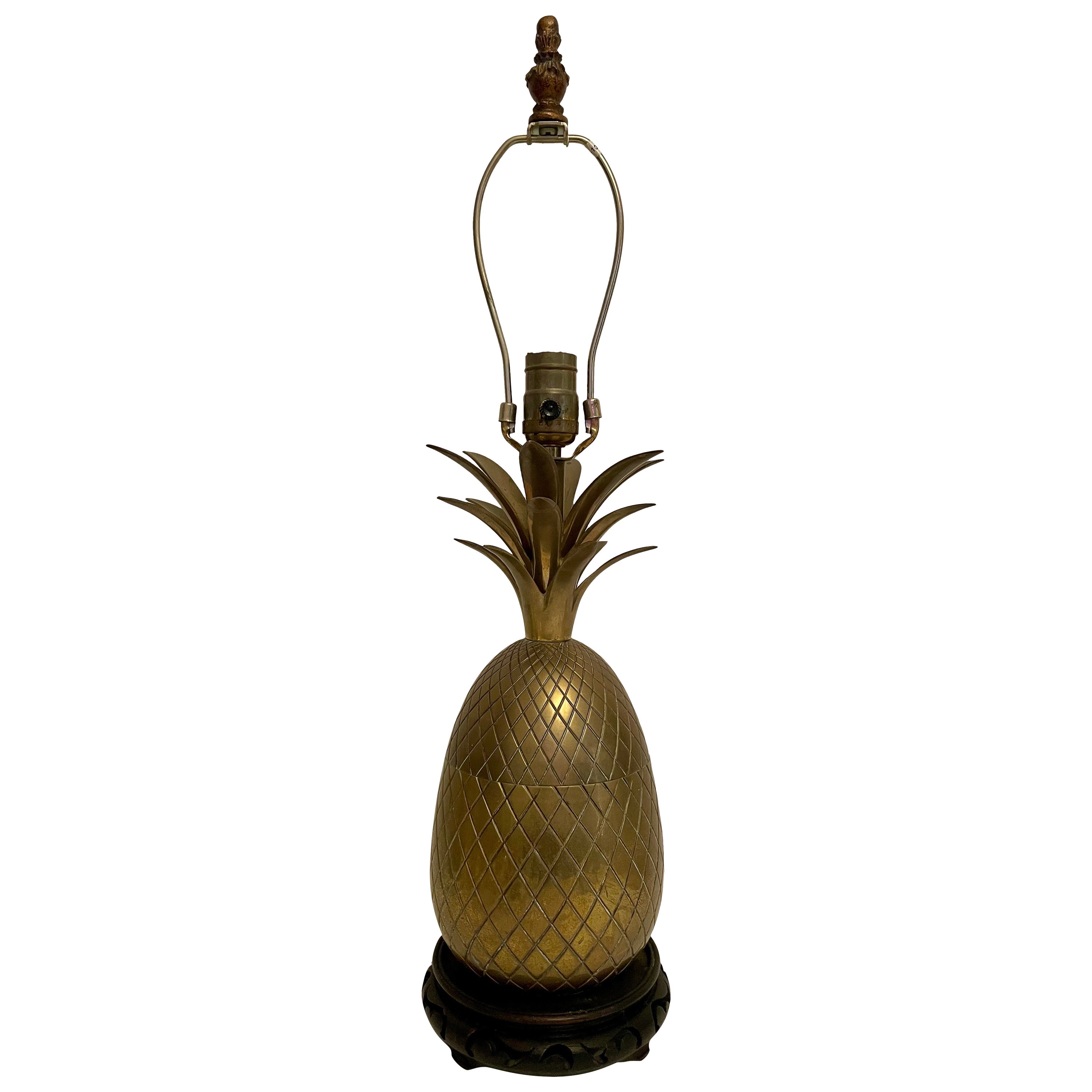 Italienische Ananas-Lampe aus Messing