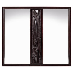 Miroir océanique Pulaski en noyer, style Witco moderne du milieu du siècle dernier, États-Unis, vers 1970