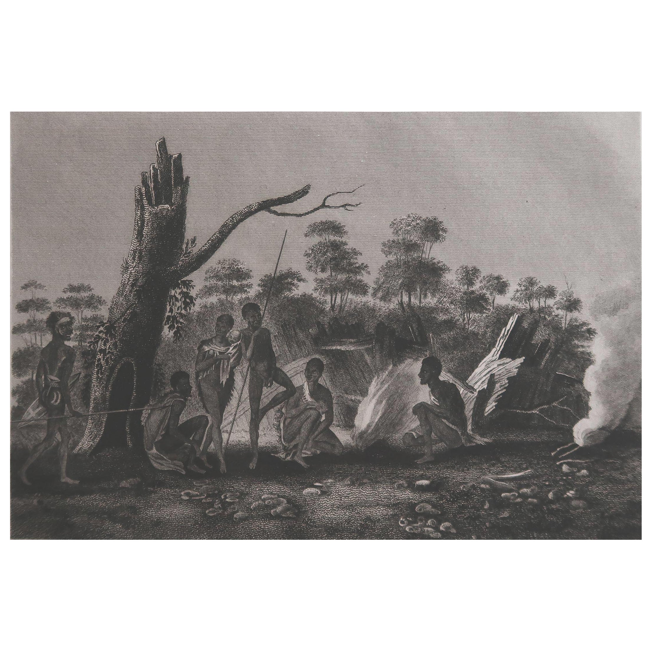 Impression ethnographique originale d'antiquités, figures, Nouvelle-Galles du Sud, Australie, 1809 en vente
