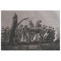 Original Antique Ethnographical Print, Figures, New South Wales, Australia, 1809