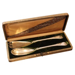 Solid Silver Cutlery in a Box, 19th Century