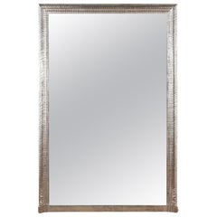 Large 19th Century Silver Ripple Mirror