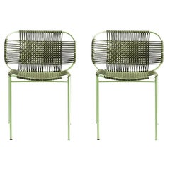 Set of 2 Olive Cielo Stacking Chair by Sebastian Herkner