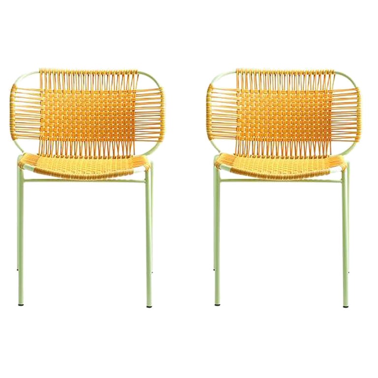 Set of 2 Honey Cielo Stacking Chair by Sebastian Herkner