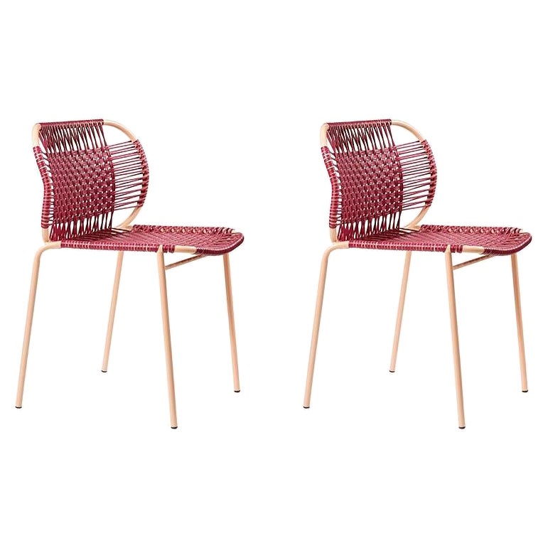 Set of 2 Purple Cielo Stacking Chair by Sebastian Herkner