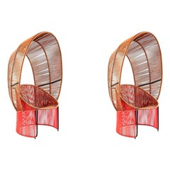 Set of 2 Coral Cartagenas Reina Chair by Sebastian Herkner