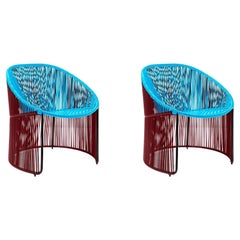 Set of 2 Blue Cartagenas Lounge Chair by Sebastian Herkner