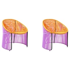 Set of 2 Honey Cartagenas Lounge Chair by Sebastian Herkner