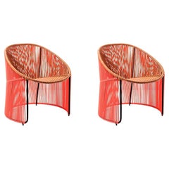 Set of 2 Coral Cartagenas Lounge Chair by Sebastian Herkner